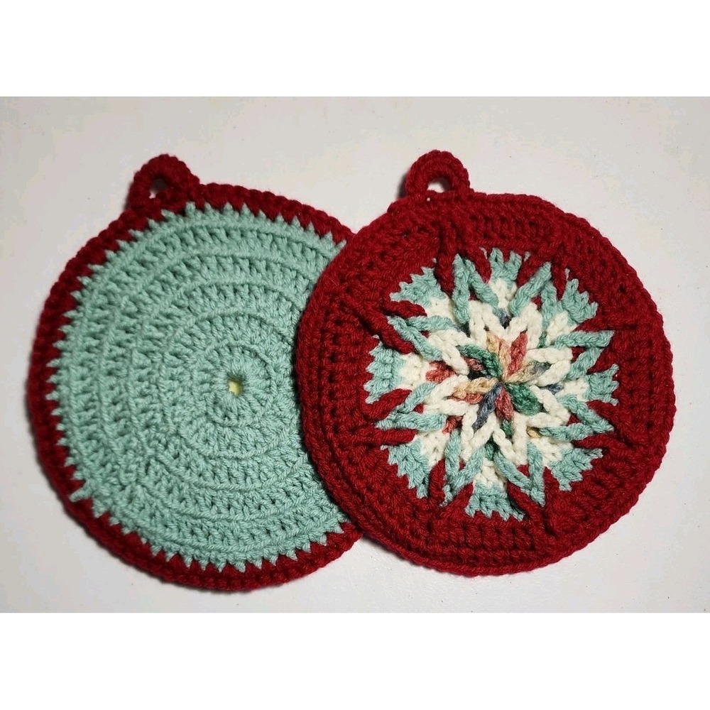 Beautiful Handmade Crocheted Pot Holder Set 2